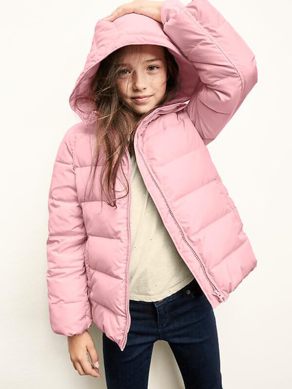 Áo khoác nỉ có nón màu hồng cho bé gái