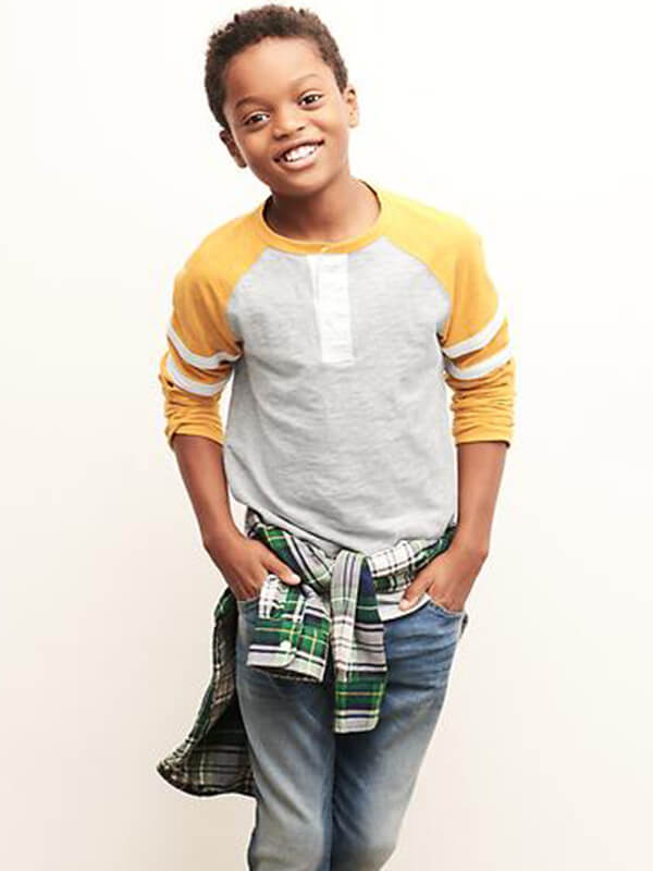 Áo thun nam dài tay phối vàng trắng